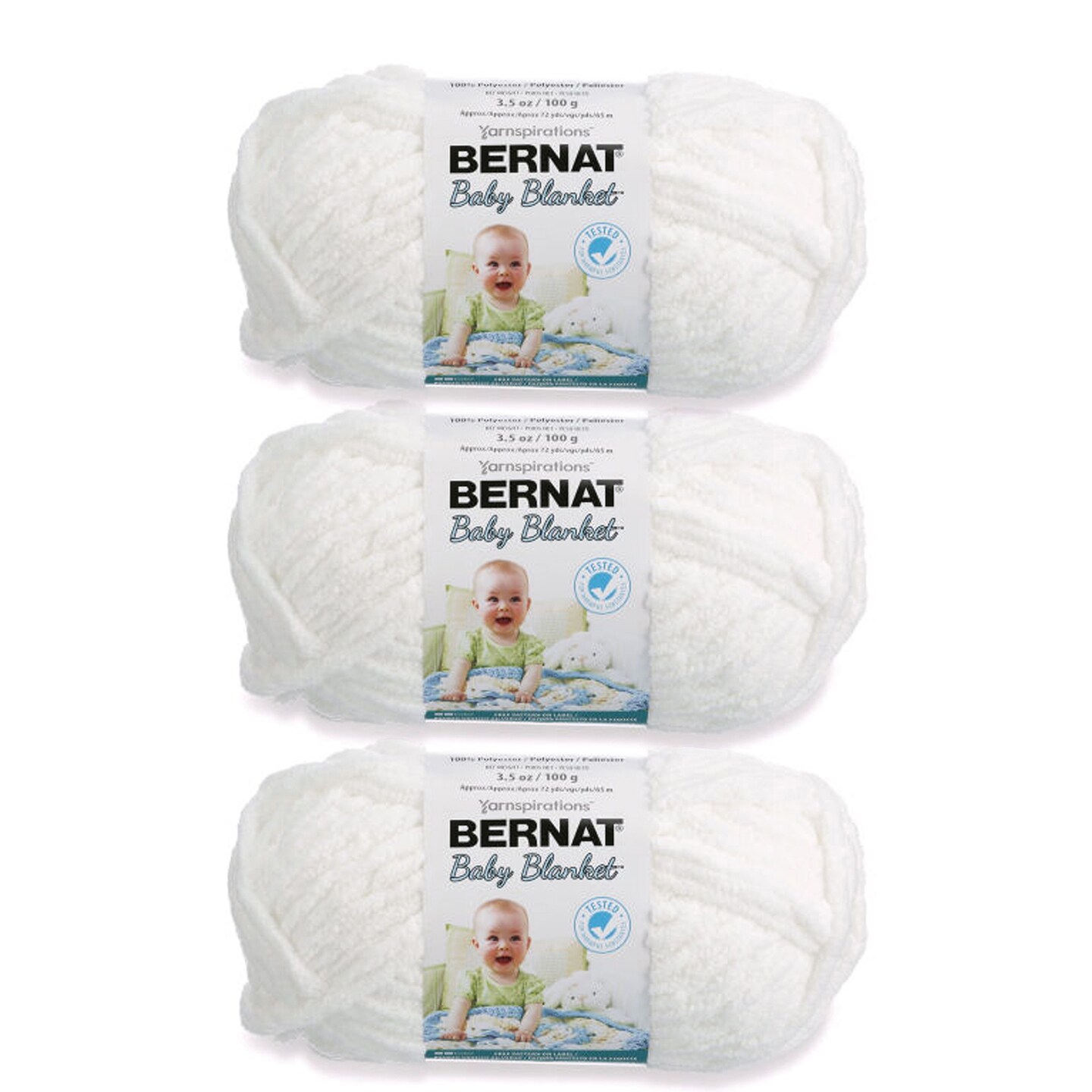  Bernat Softee Baby Yarn - 6 Pack with Patterns (White)