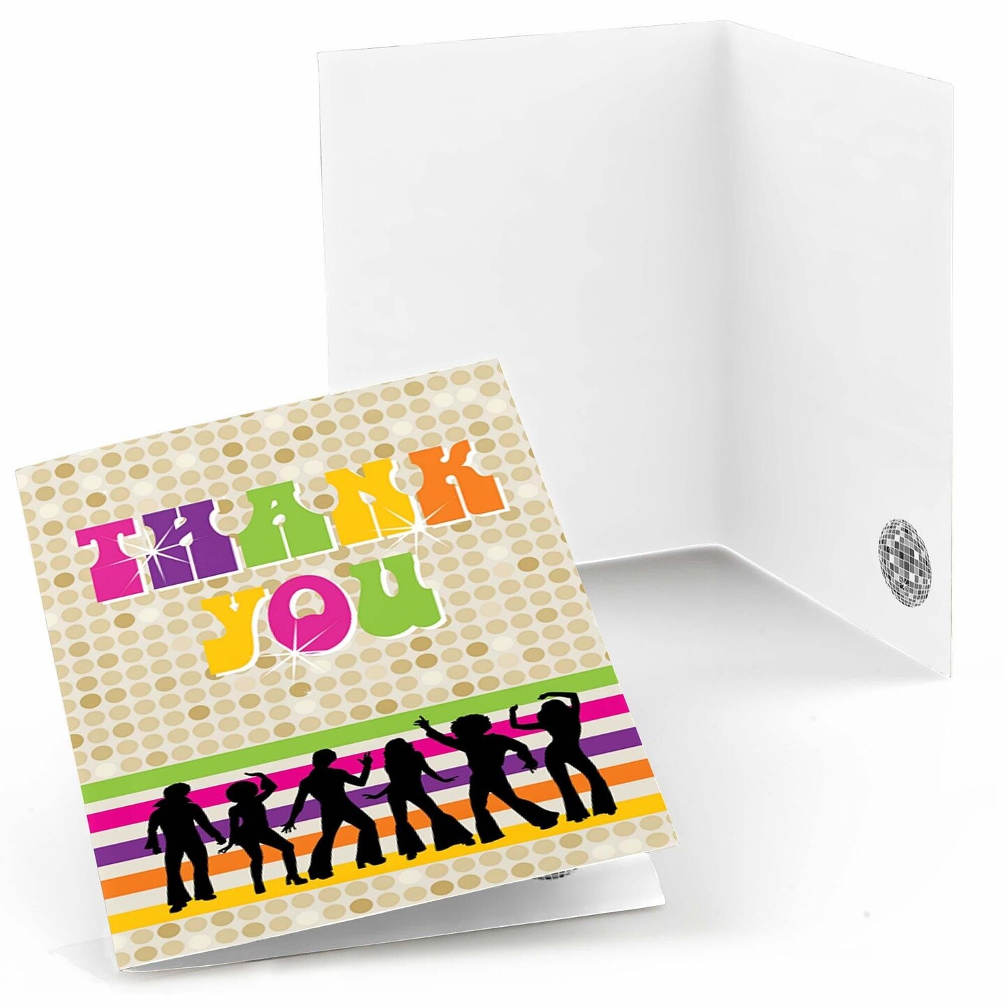 Big Dot of Happiness 70&#x27;s Disco - 1970&#x27;s Disco Fever Party Thank You Cards (8 count)