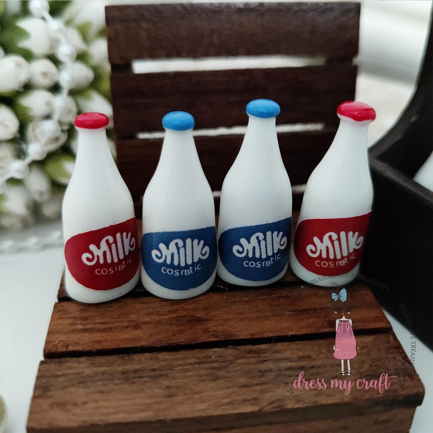 Dress My Craft Miniature 4/Pkg-Milk Bottles