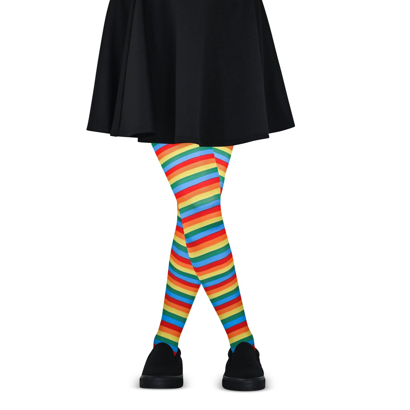 Colorful Rainbow Striped Tights - Striped Nylon Clown Stretch Pantyhose LGBT Stocking Accessories for Every Day Attire and Costumes for Teens and Children
