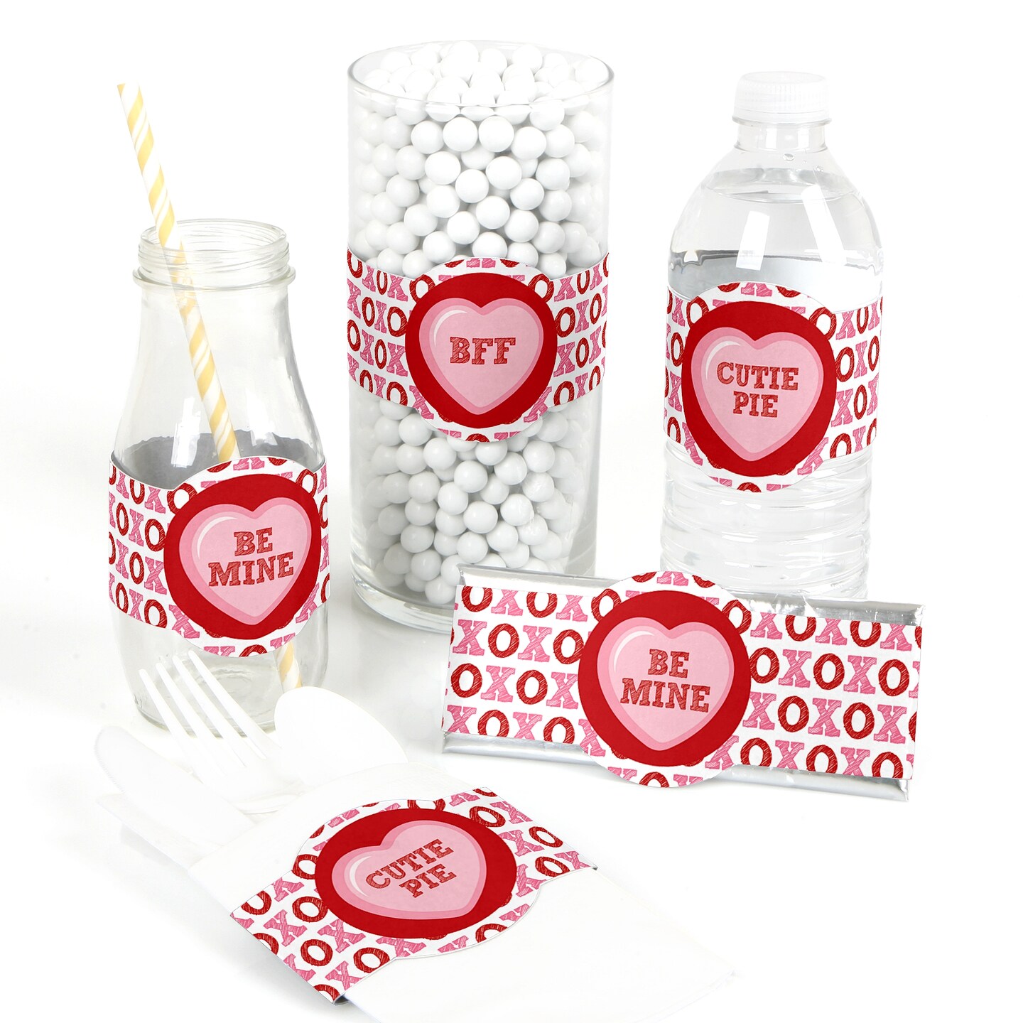 Big Dot of Happiness Conversation Hearts - Heart Decorations DIY  Valentine's Day Party Essentials - Set of 20