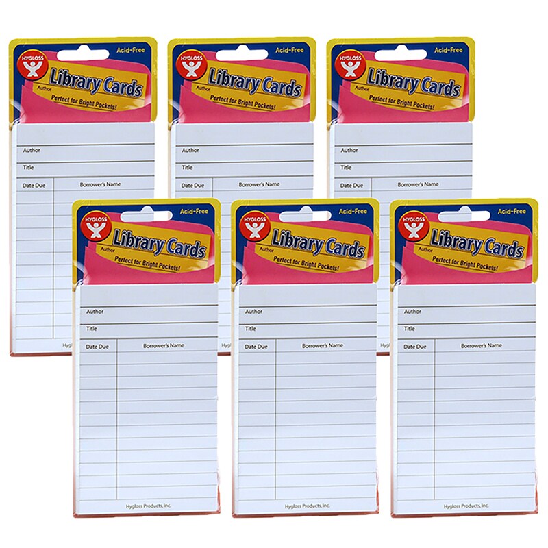 Buy in Bulk - Bright Library Cards, White, 50 Per Pack, 6 Packs | Michaels
