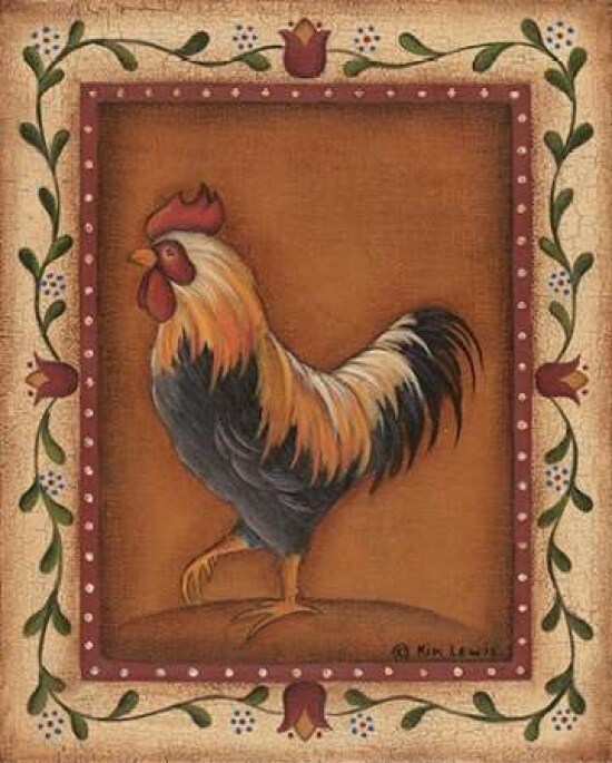 Black Rooster Poster Print by Kim Lewis - Item # VARPDXKL043