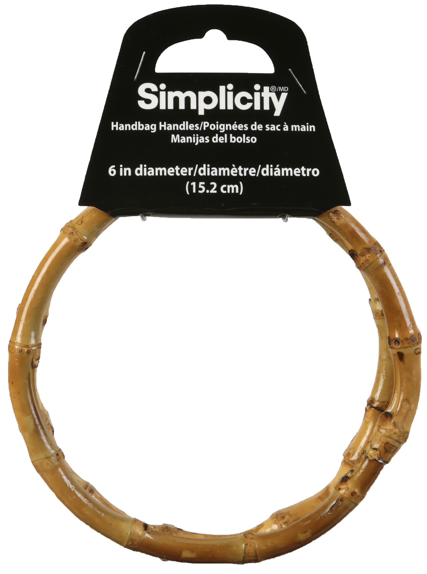 Simplicity Bamboo Handbag Handles 6&#x22; Round 2/Pkg-Natural