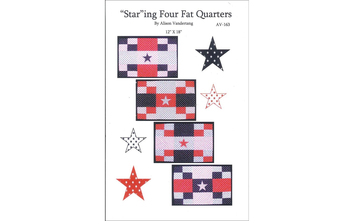 Quilt Woman &#x22;Star&#x22;ing Four Fat Quarters Ptrn