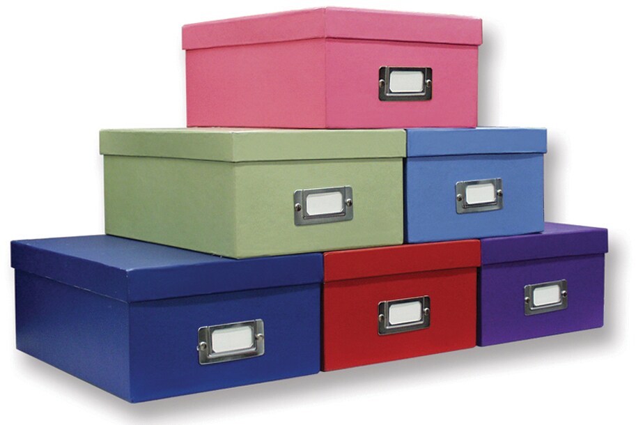Pioneer Photo Storage Box-4.5"X8"X11.5" Assorted Solid Colors