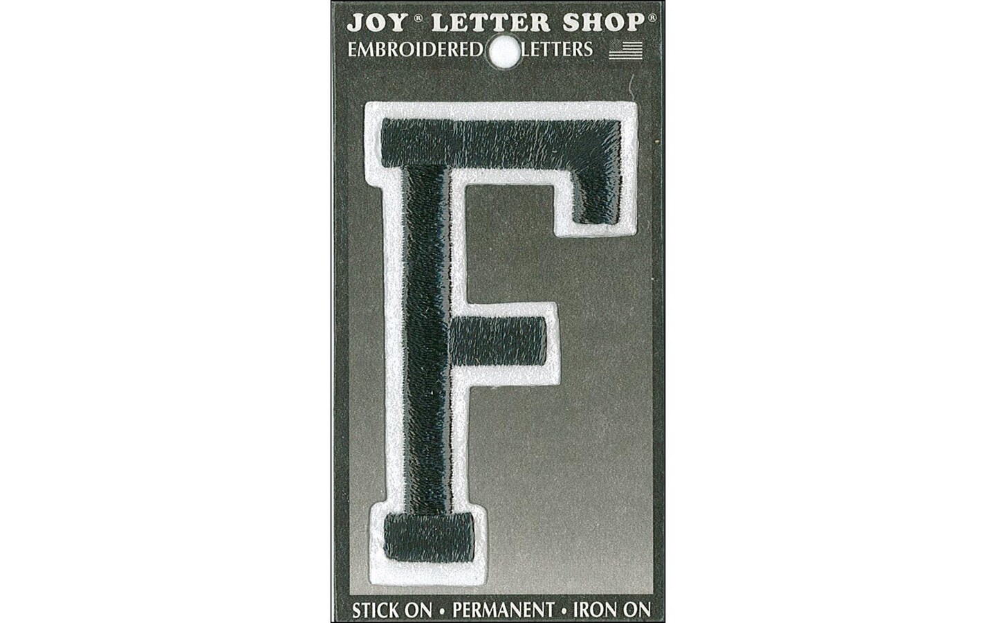 Joy Applique Letter Iron On Varsity 3&#x22; Black F