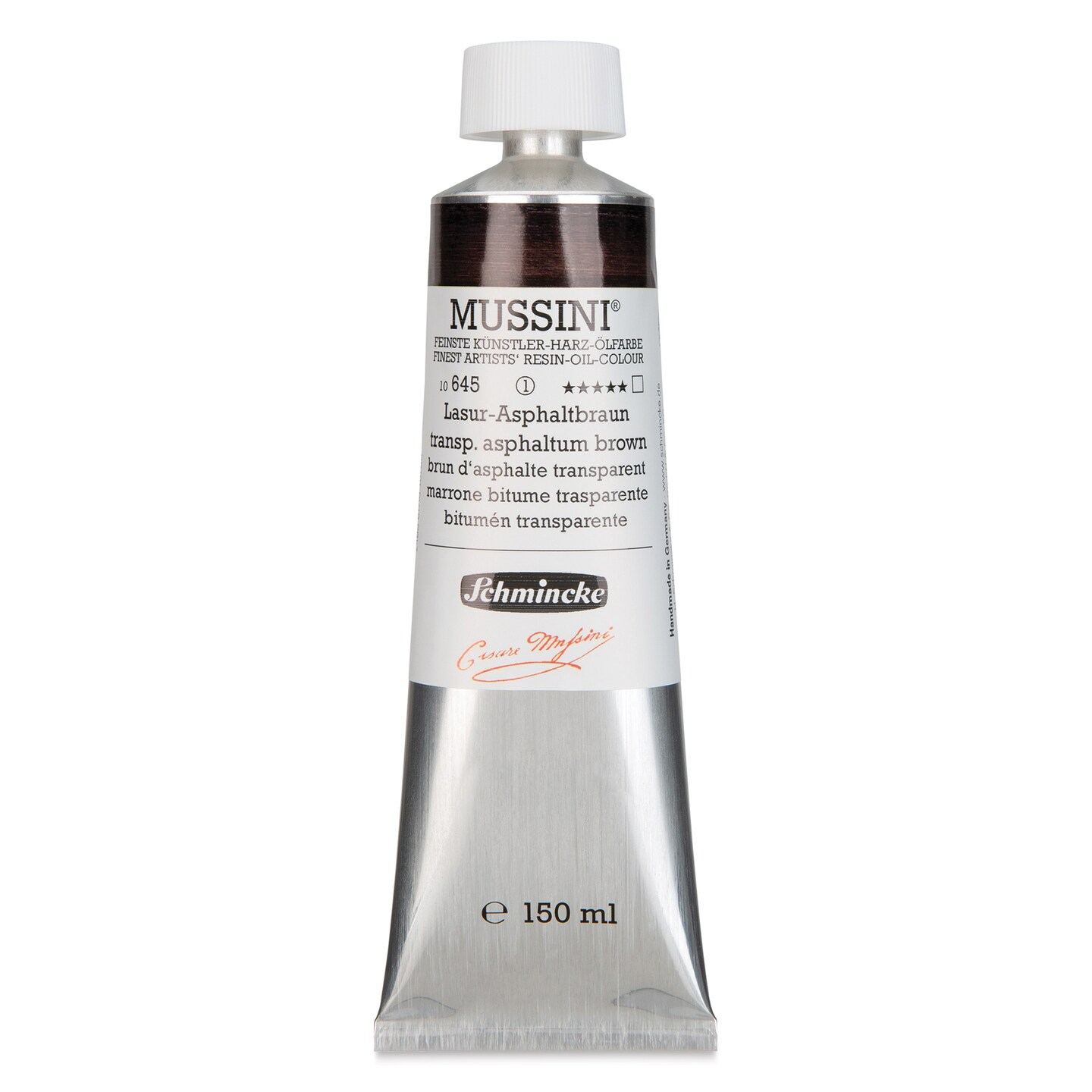 Schmincke Mussini Oil Color - Asphaltum Brown Translucent, 150 ml tube