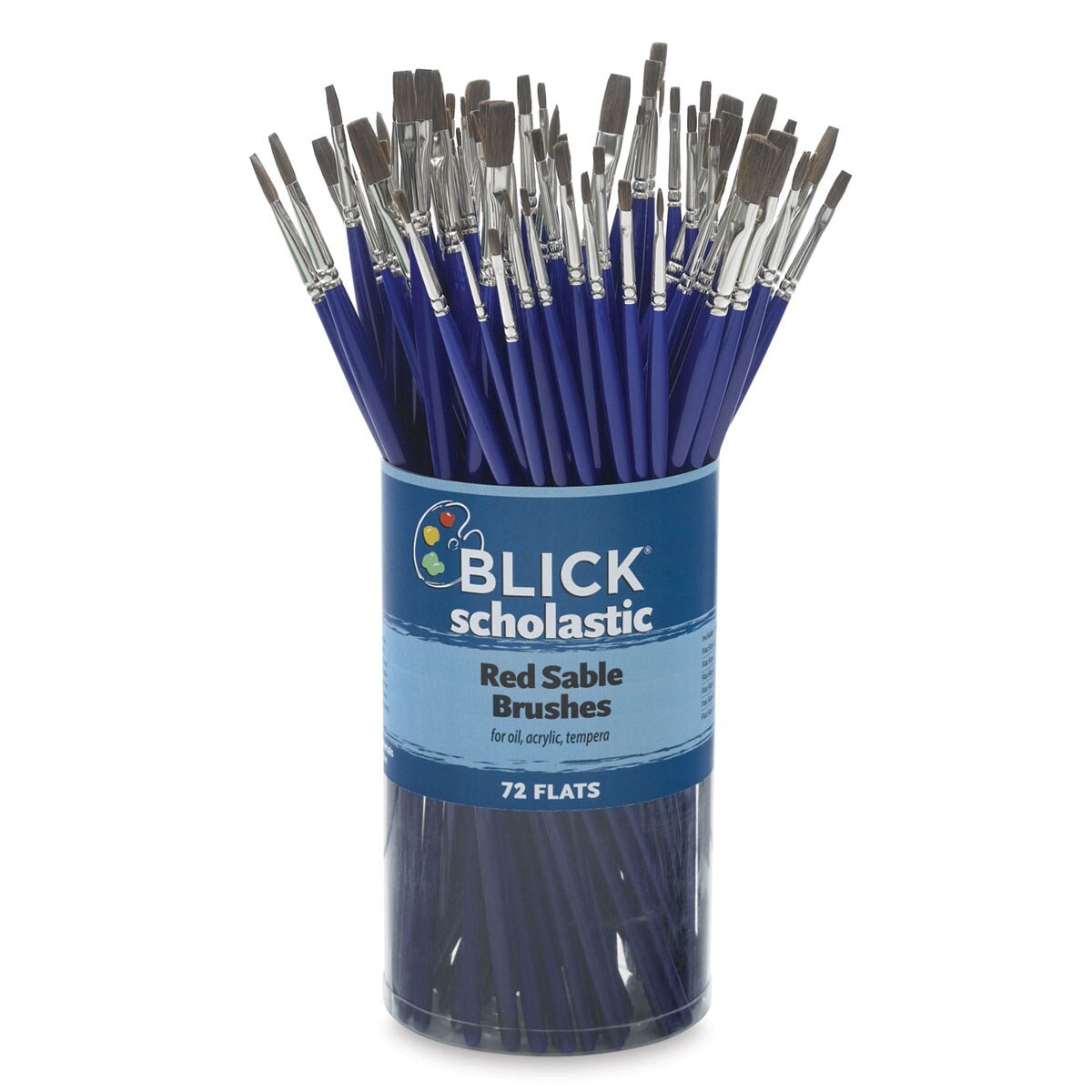 Blick Scholastic Red Sable Brush Set - Flat, Set of 72 | Michaels