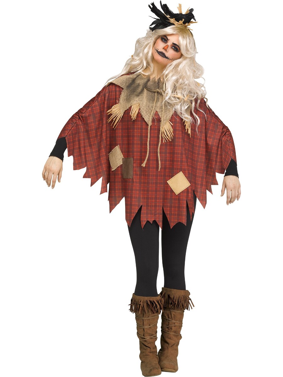 Adult&#x27;s Scary Scare Crow Poncho Costume Accessory