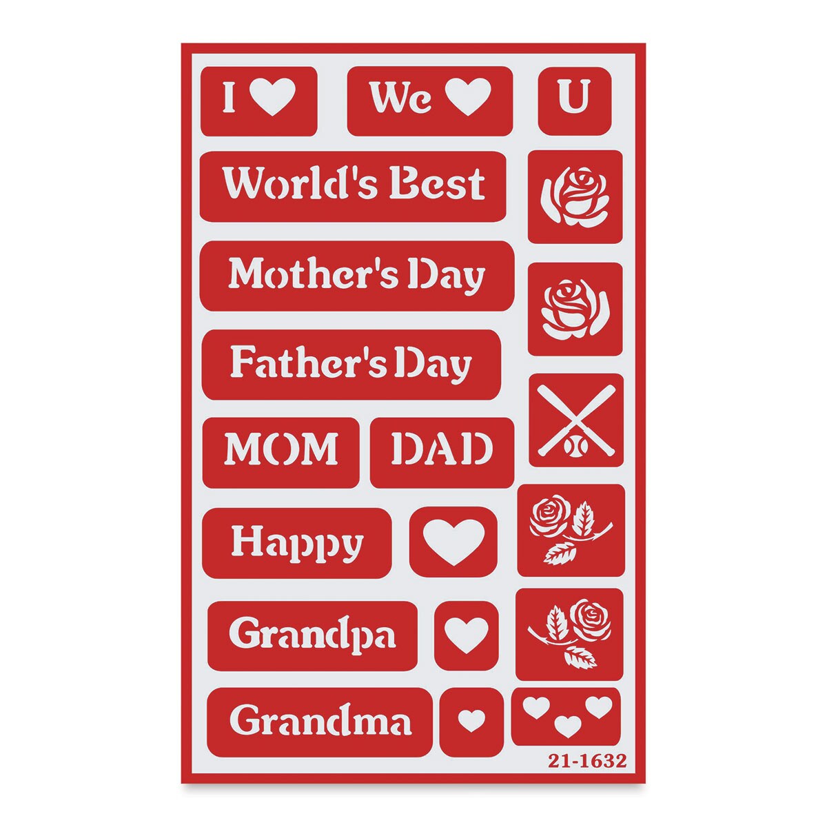 Armour Over &#x2018;N&#x2019; Over Glass Etching Stencil - Mother Father