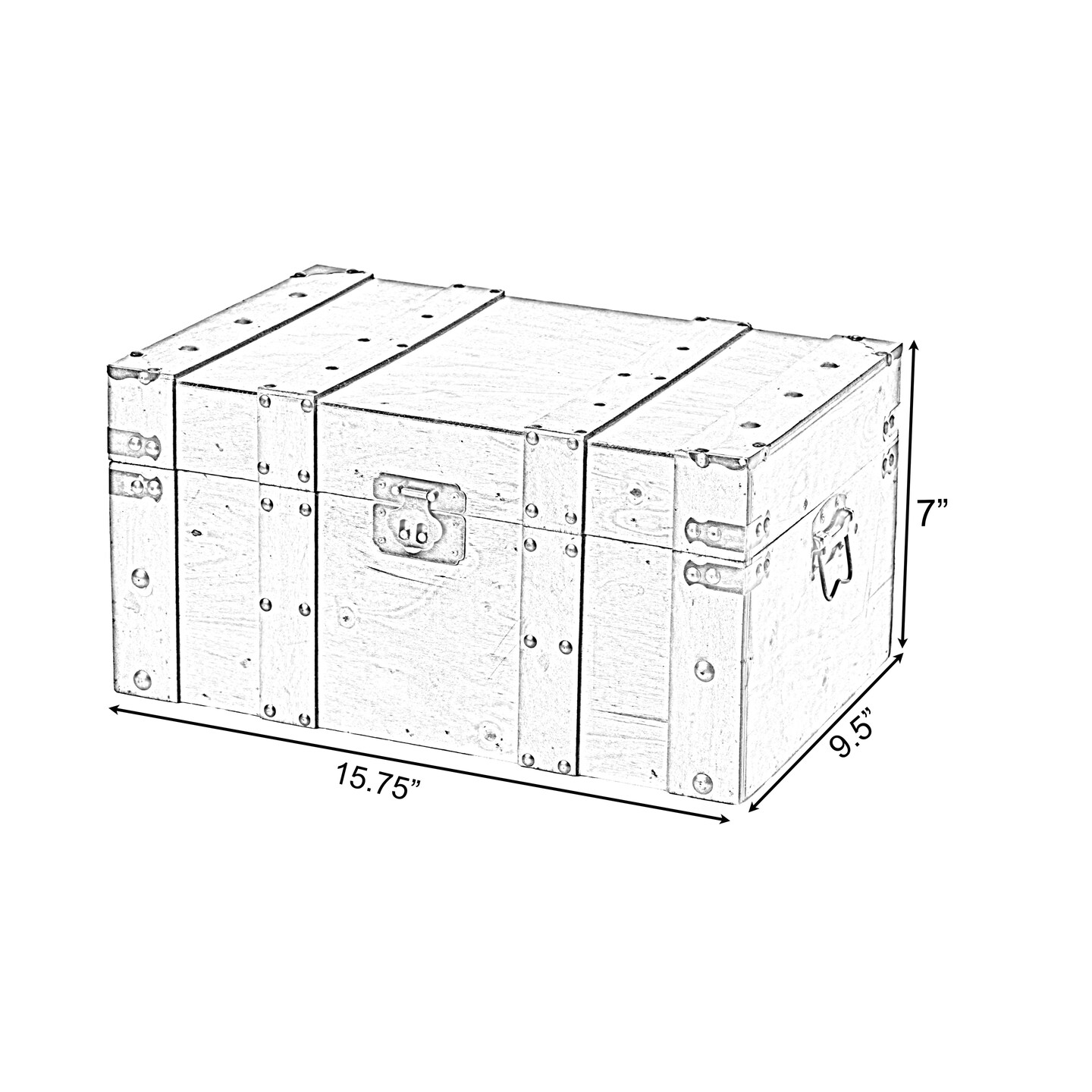 Natural Wooden Style Trunk with Handles