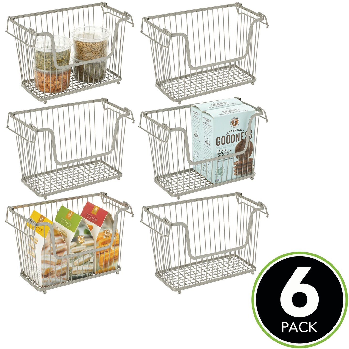 mDesign Metal Stackable Kitchen Storage Basket with Handles Michaels