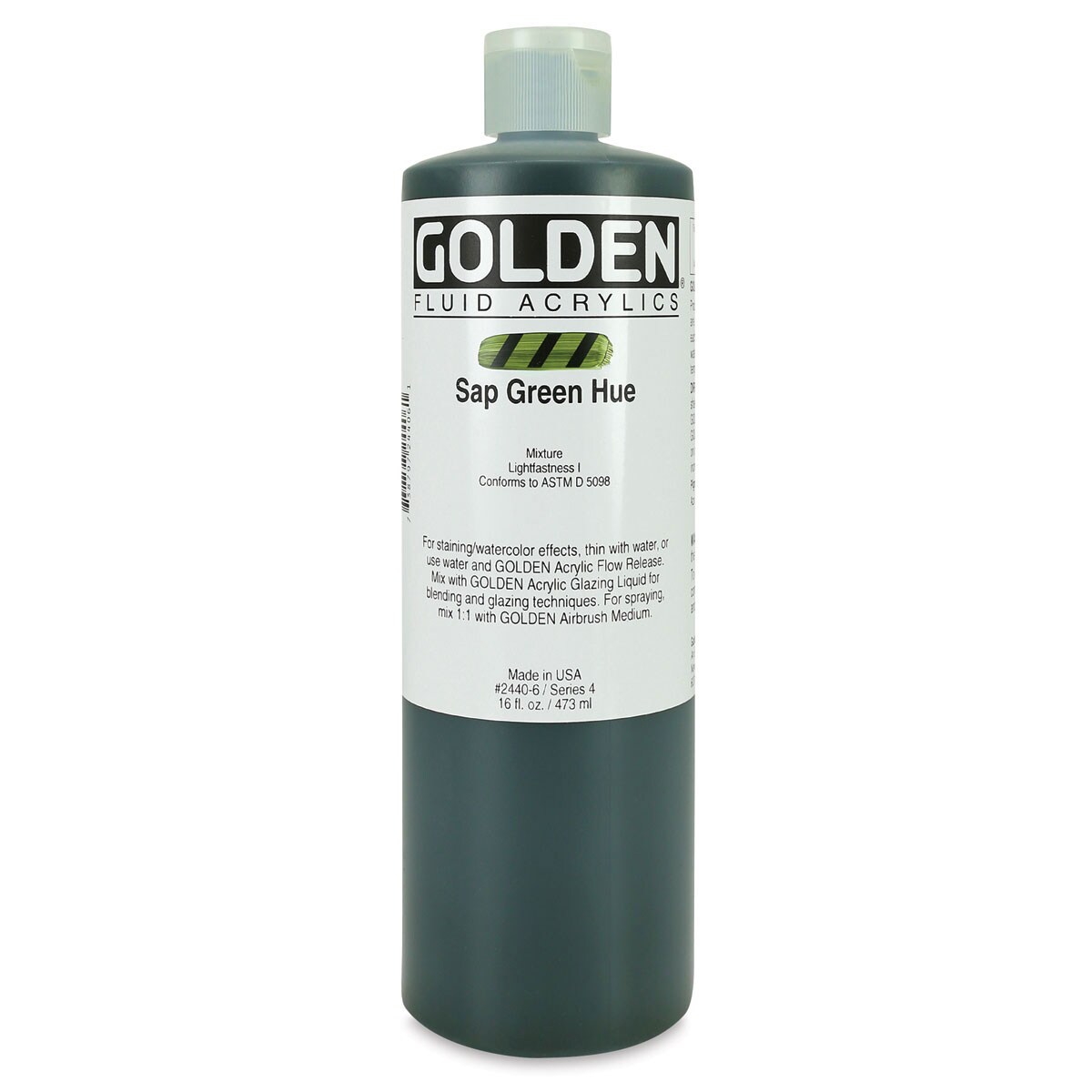 Golden Fluid Acrylics - Sap Green Historical Hue, 16 oz bottle