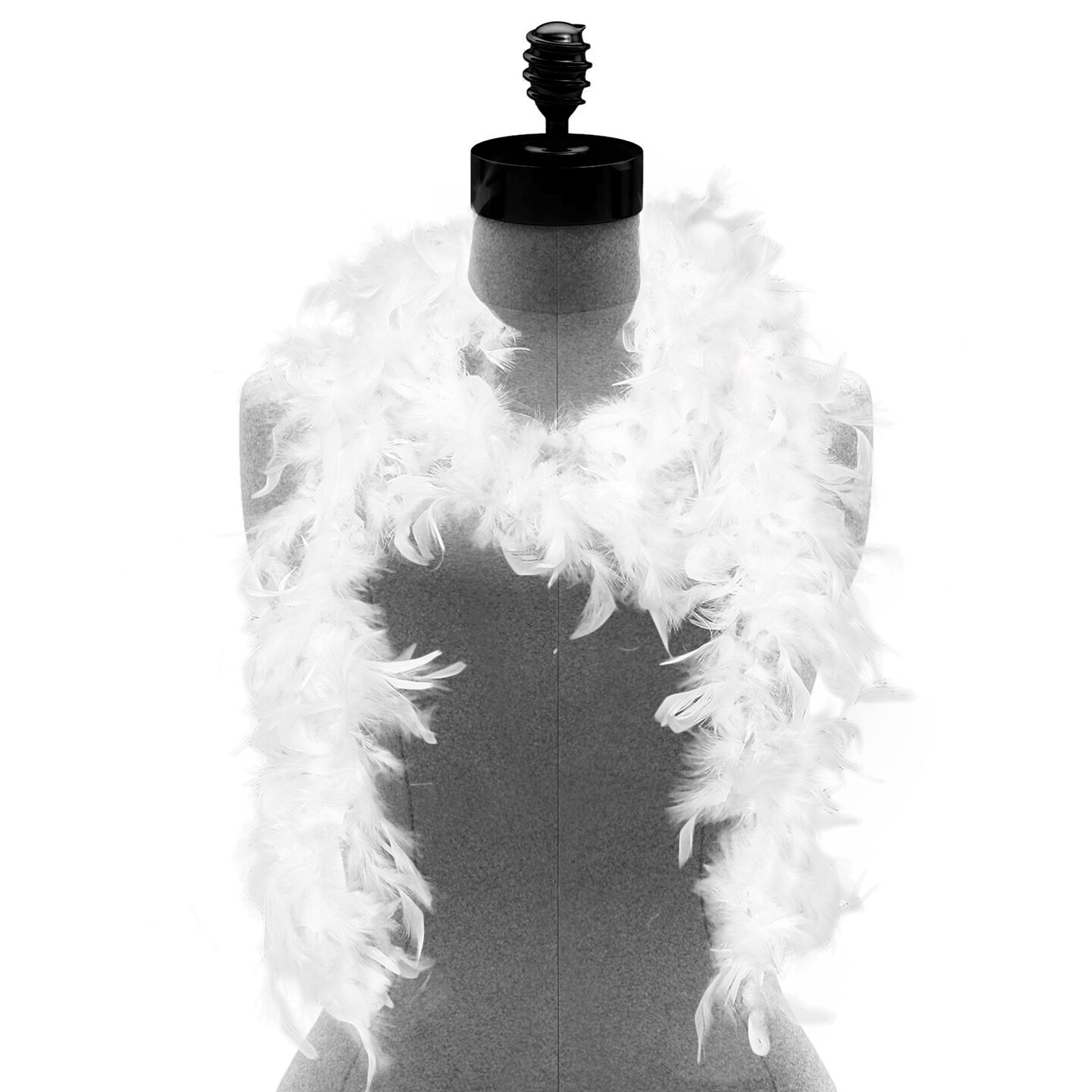Feather Boa Costume Accessory - 1920's White Boa with Feathers - 1