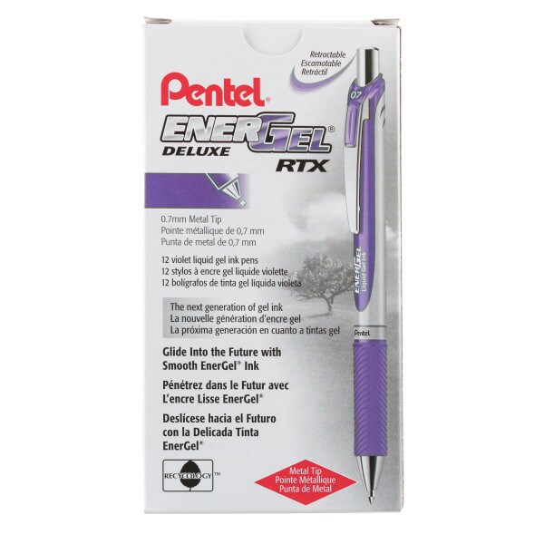 EnerGel RTX Retractable Liquid Gel Pen, (0.7mm) Metal Tip, Medium
