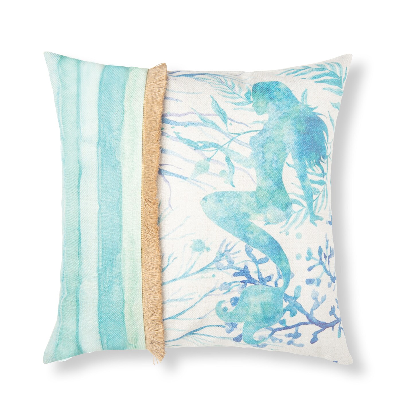 18&#x22; x 18&#x22; Mermaid 2 Embroidered Throw Pillow