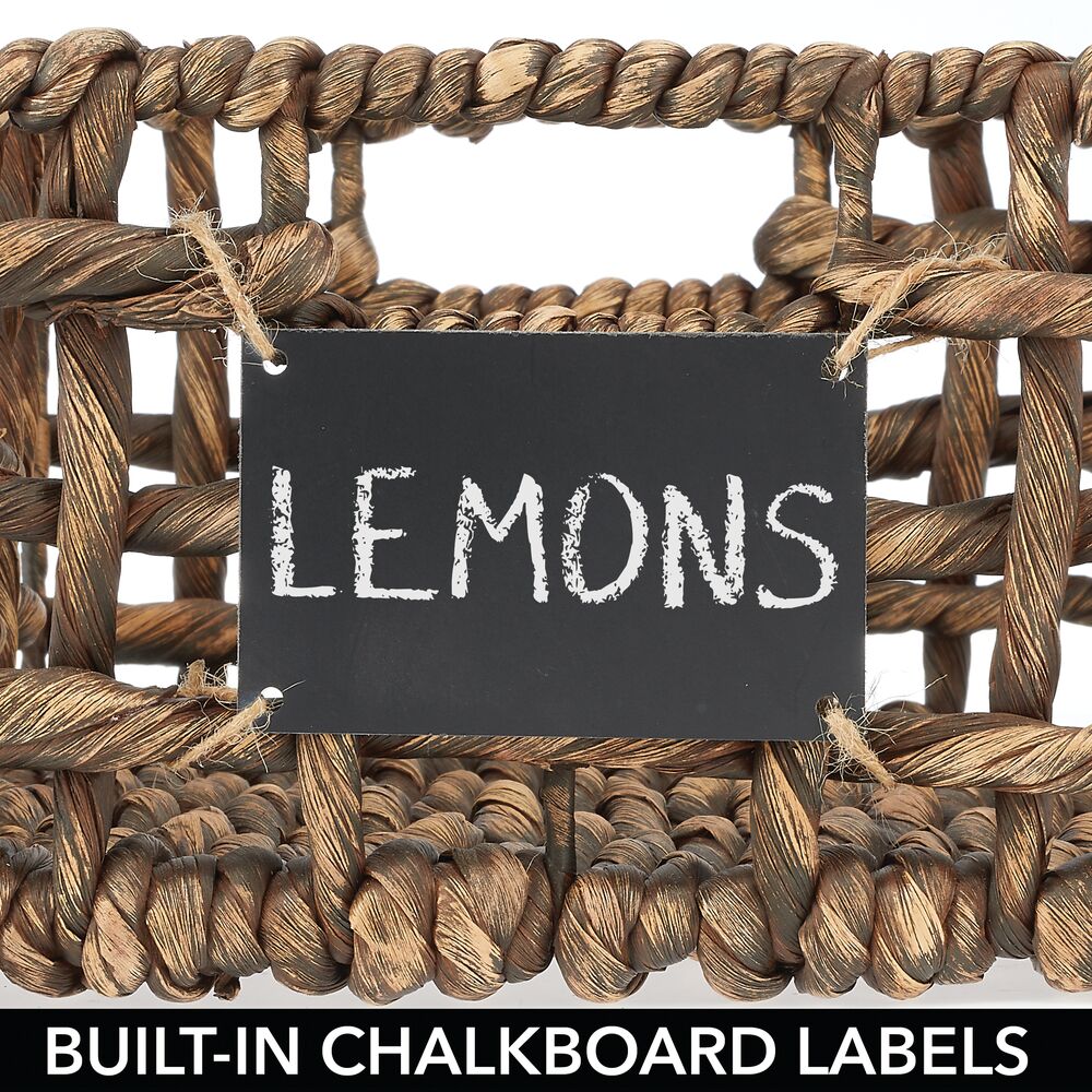 mDesign Natural Open Weave Kitchen Cabinet Pantry Basket, 6 Pack