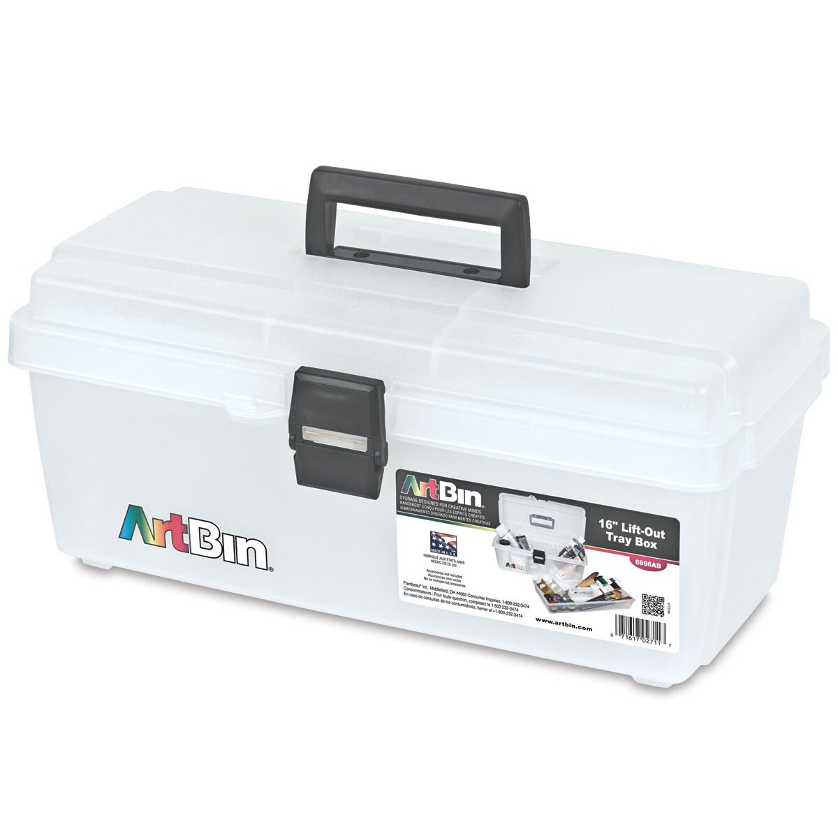 ArtBin Essentials Lift-Out Tray Boxes - 16" Long, Translucent Clear