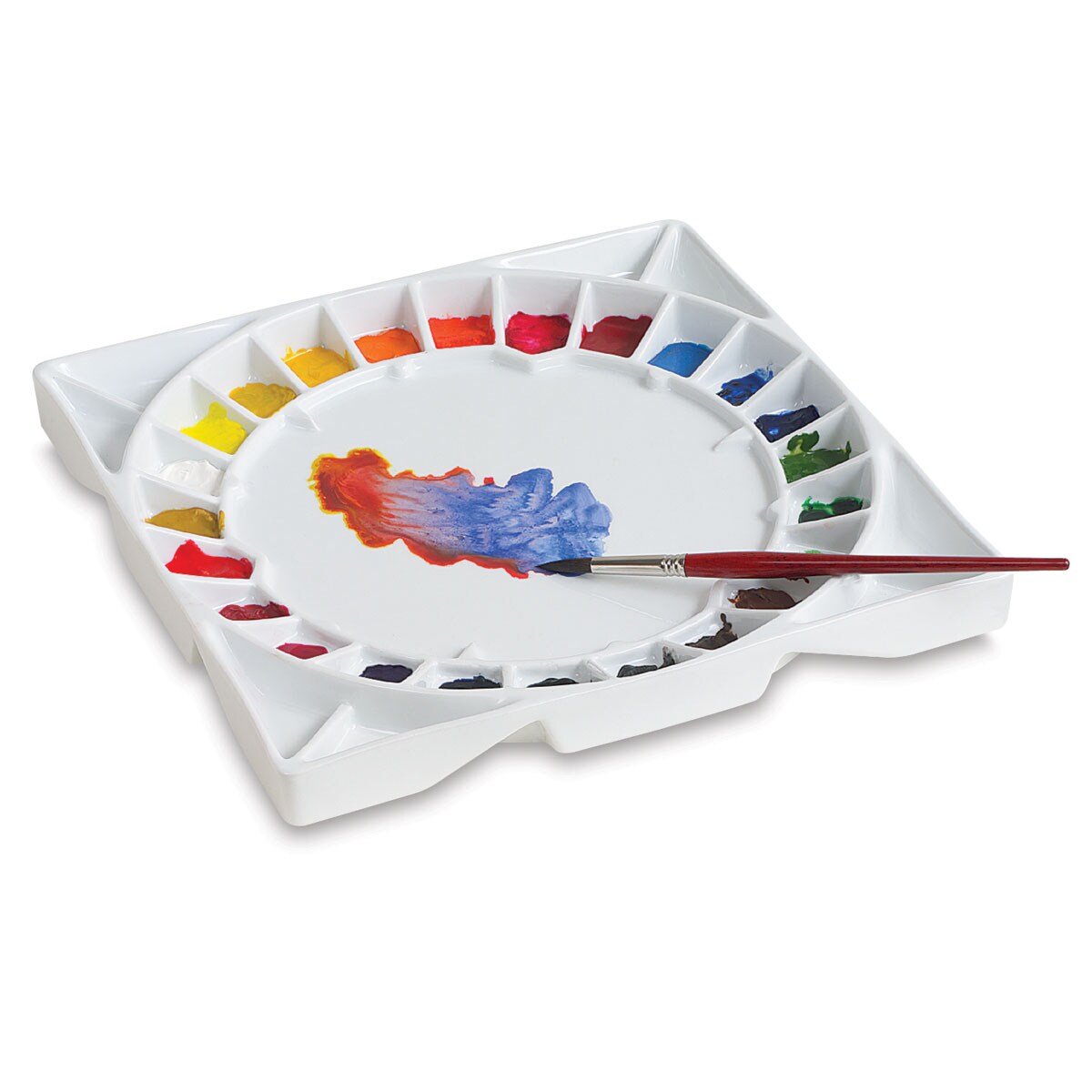 Stephen Quiller Porcelain Palette - 13&#x22; x 13&#x22; x 1 1/4&#x22;