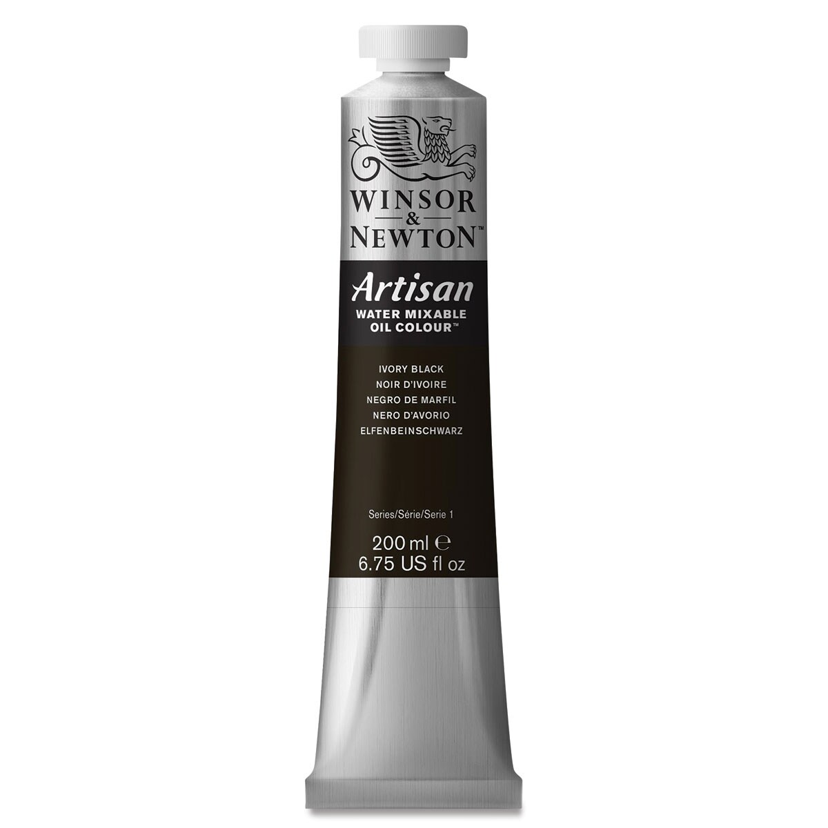 Winsor & Newton Artisan Water Mixable Oil Paint - Ivory Black, 200 ml tube