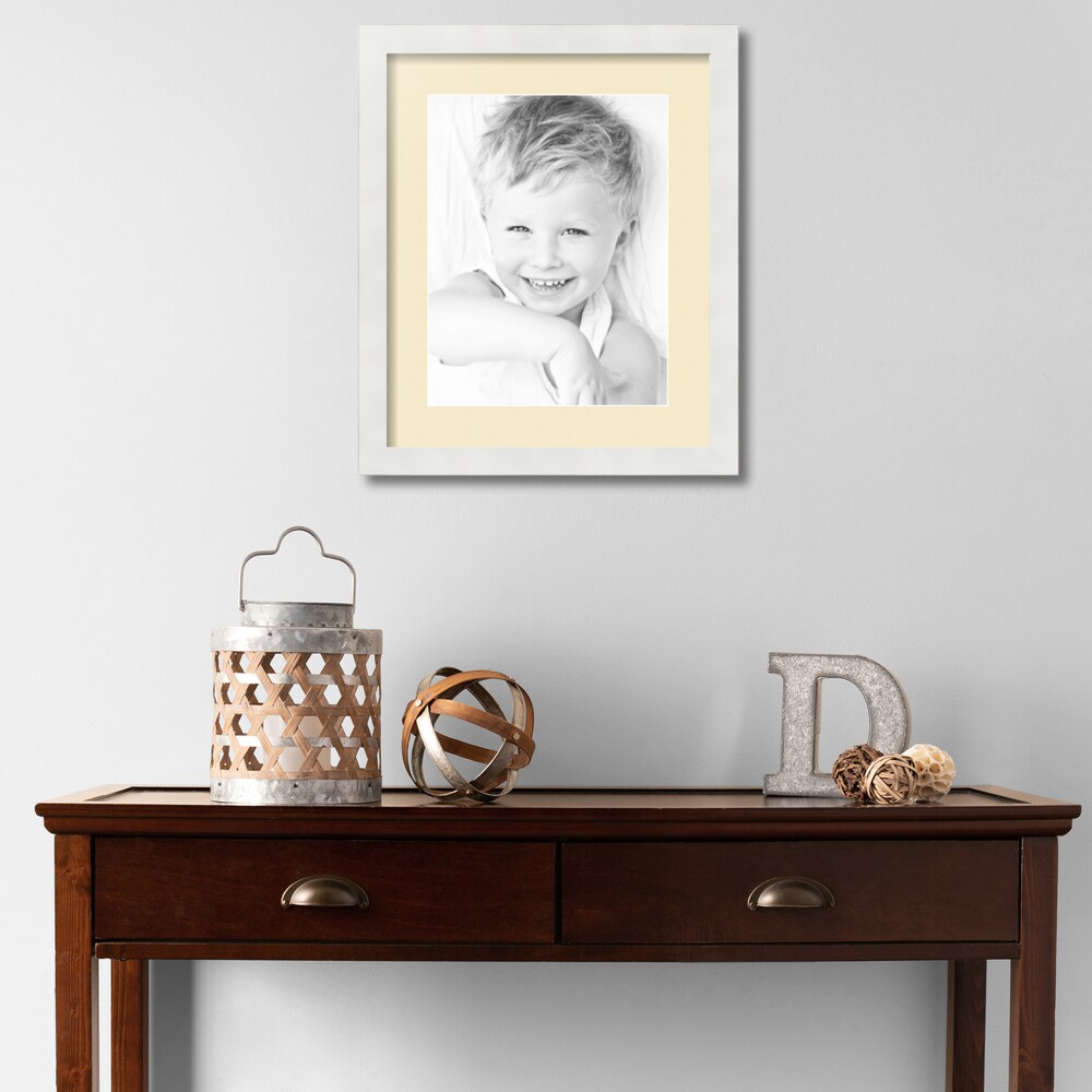 ArtToFrames Collage Photo Picture Frame with 1 - 10x13 inch Openings, Framed in White with Over 62 Mat Color Options and Regular Glass (CSM-3966-641)