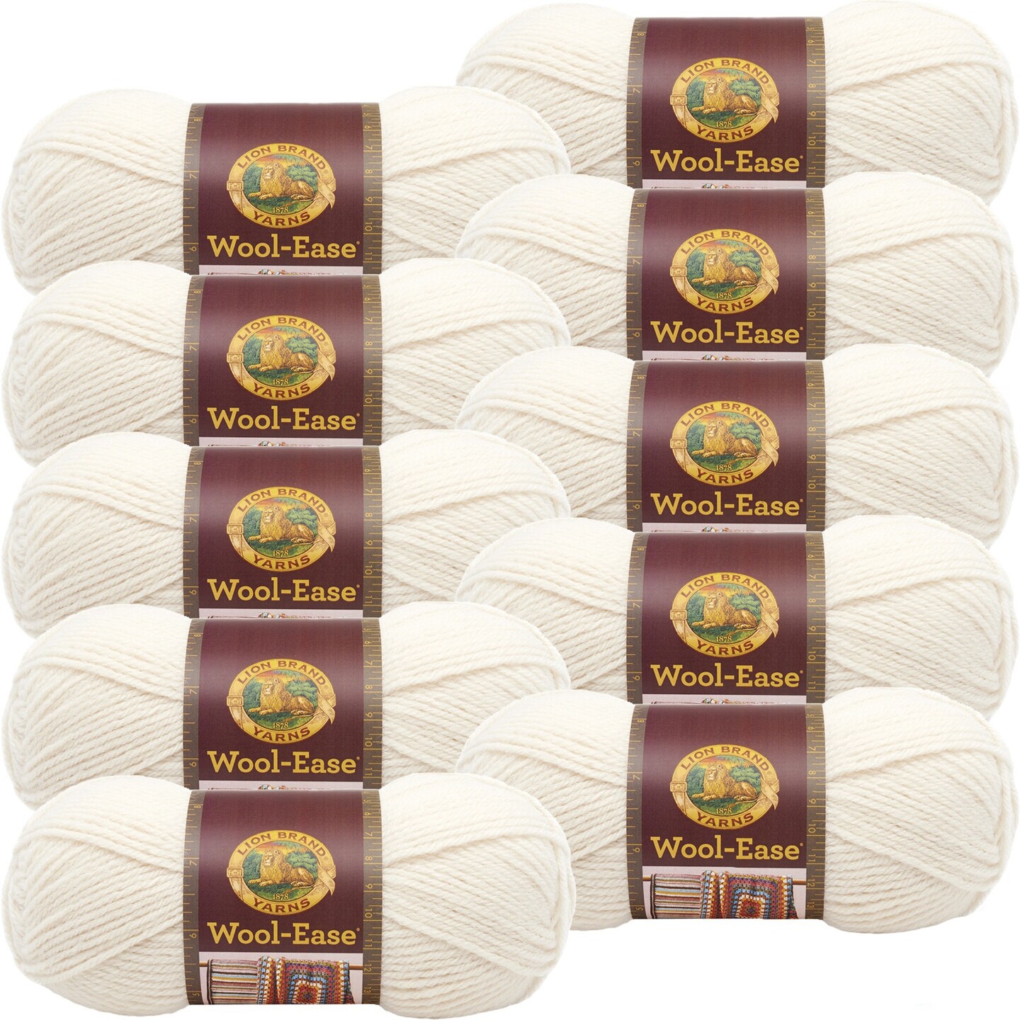 Multipack of 10 - Lion Brand Wool-Ease Yarn -Fisherman