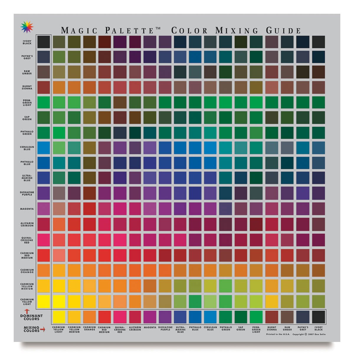 Magic Palette Color Selector and Mixing Guide - Personal Size, 11 1/2" x 11 1/2"