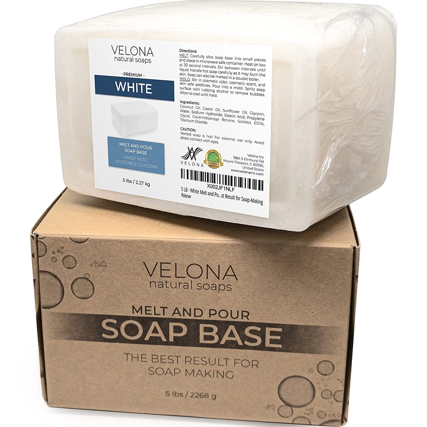 5 LB - White Melt and Pour Soap Base by Velona | SLS/SLES Free | Natural Bars for The Best Result for Soap-Making