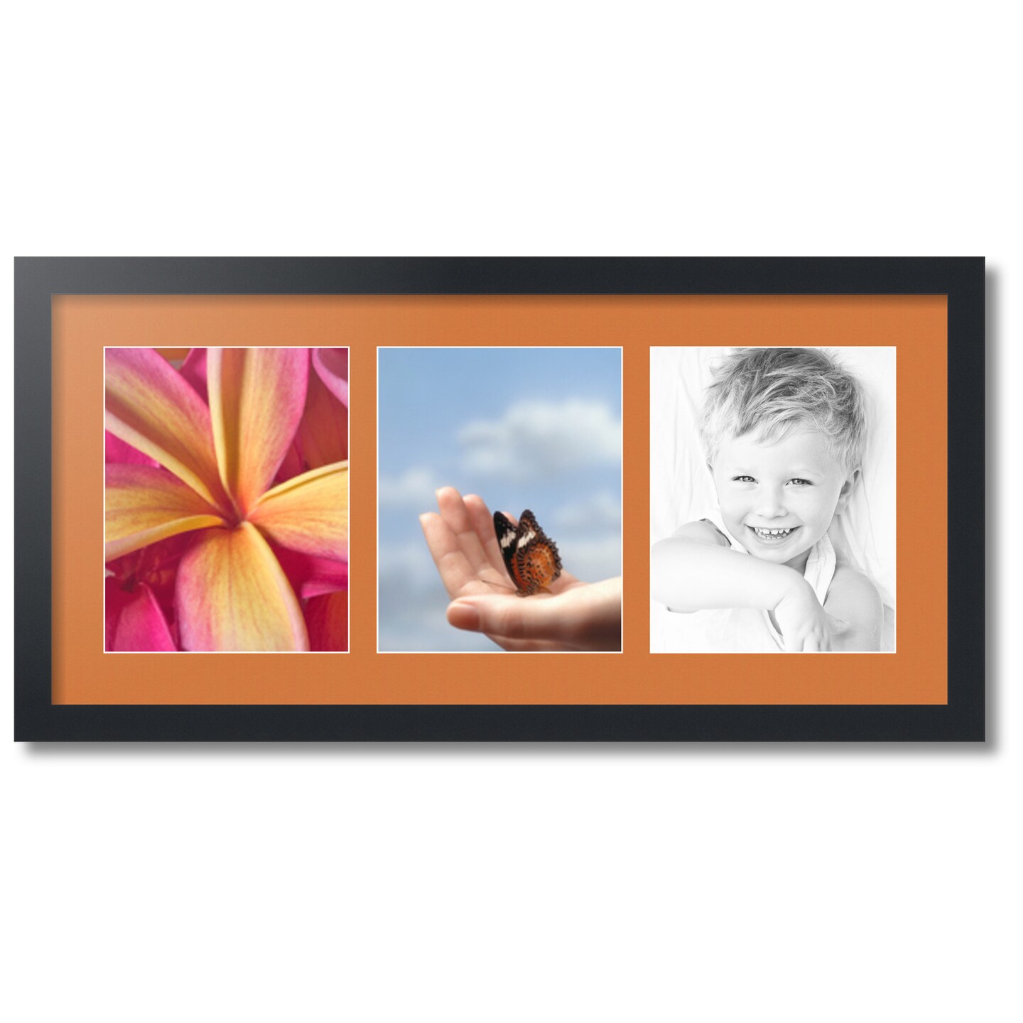 ArtToFrames Collage Photo Picture Frame with 3 - 8x10 inch Openings, Framed in Black with Over 62 Mat Color Options and Plexi Glass (CSM-3926-25)
