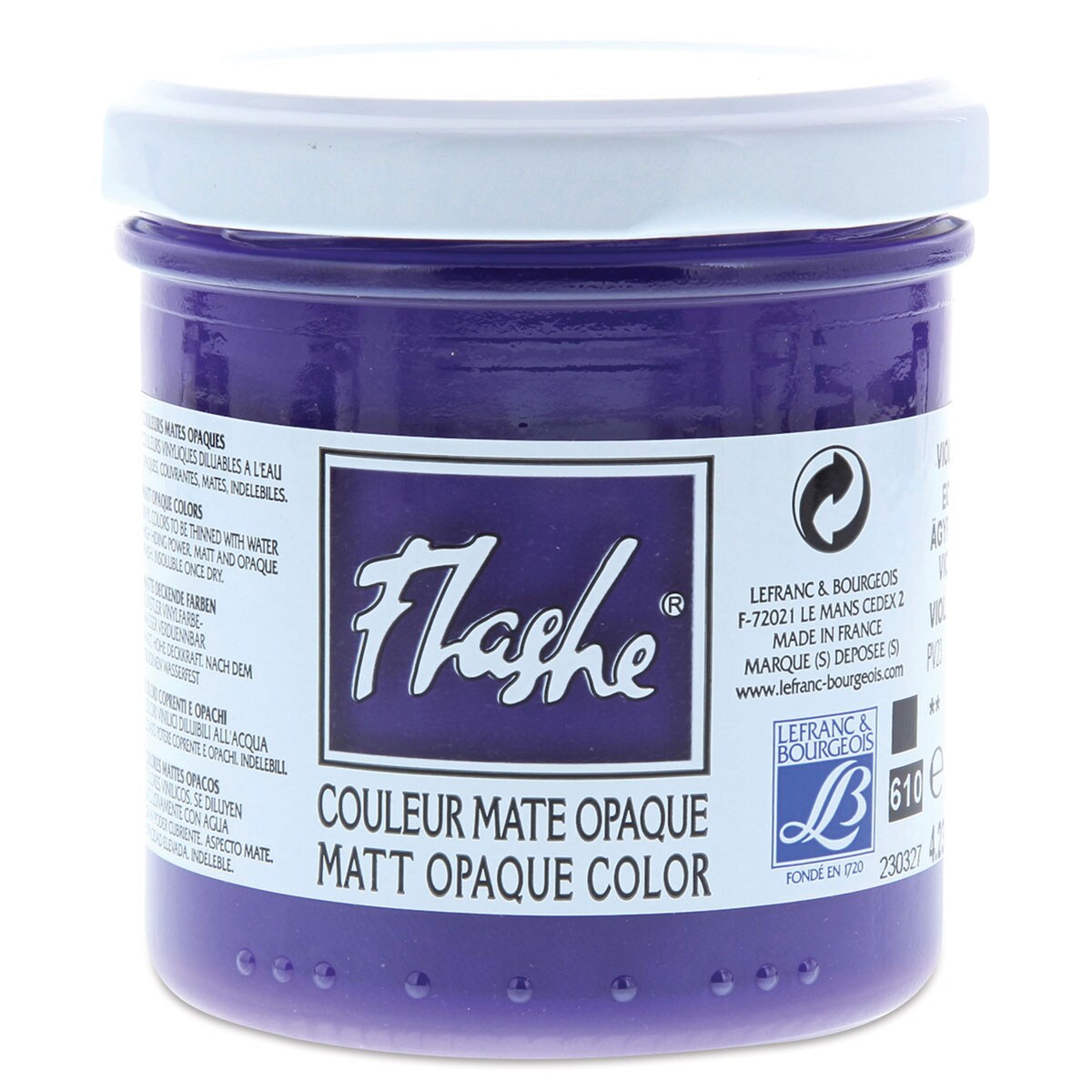 Lefranc &#x26; Bourgeois Flashe Vinyl Paint - Dioxazine Violet, 125 ml jar