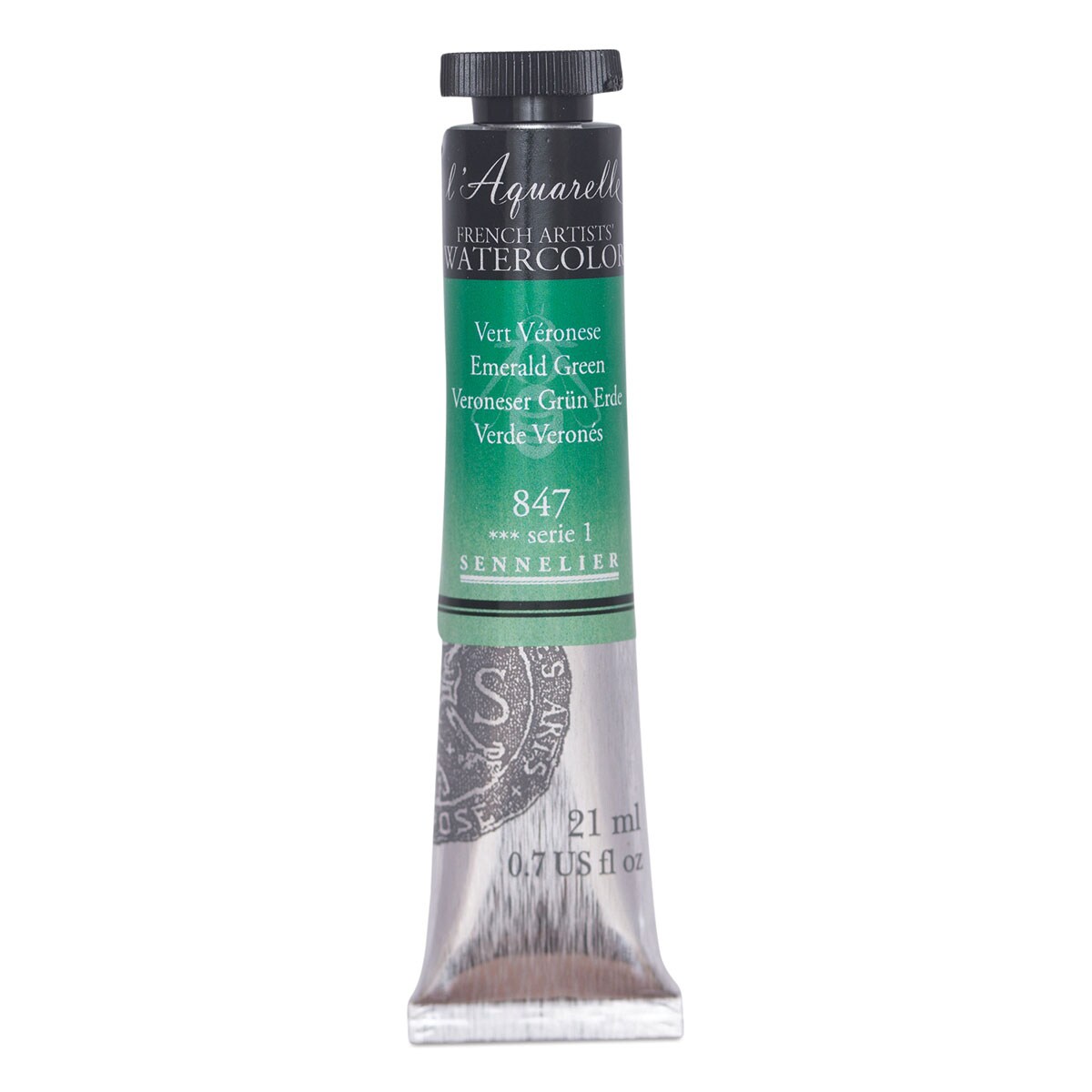 Sennelier French Artists' Watercolor - Emerald Green, 21 ml, Tube