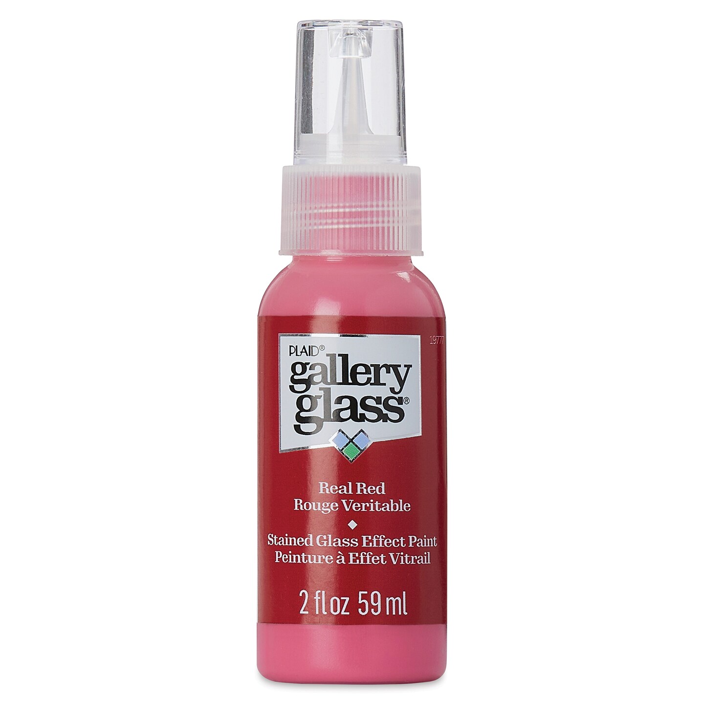 Plaid Gallery Glass Paint - Real Red, 2 oz