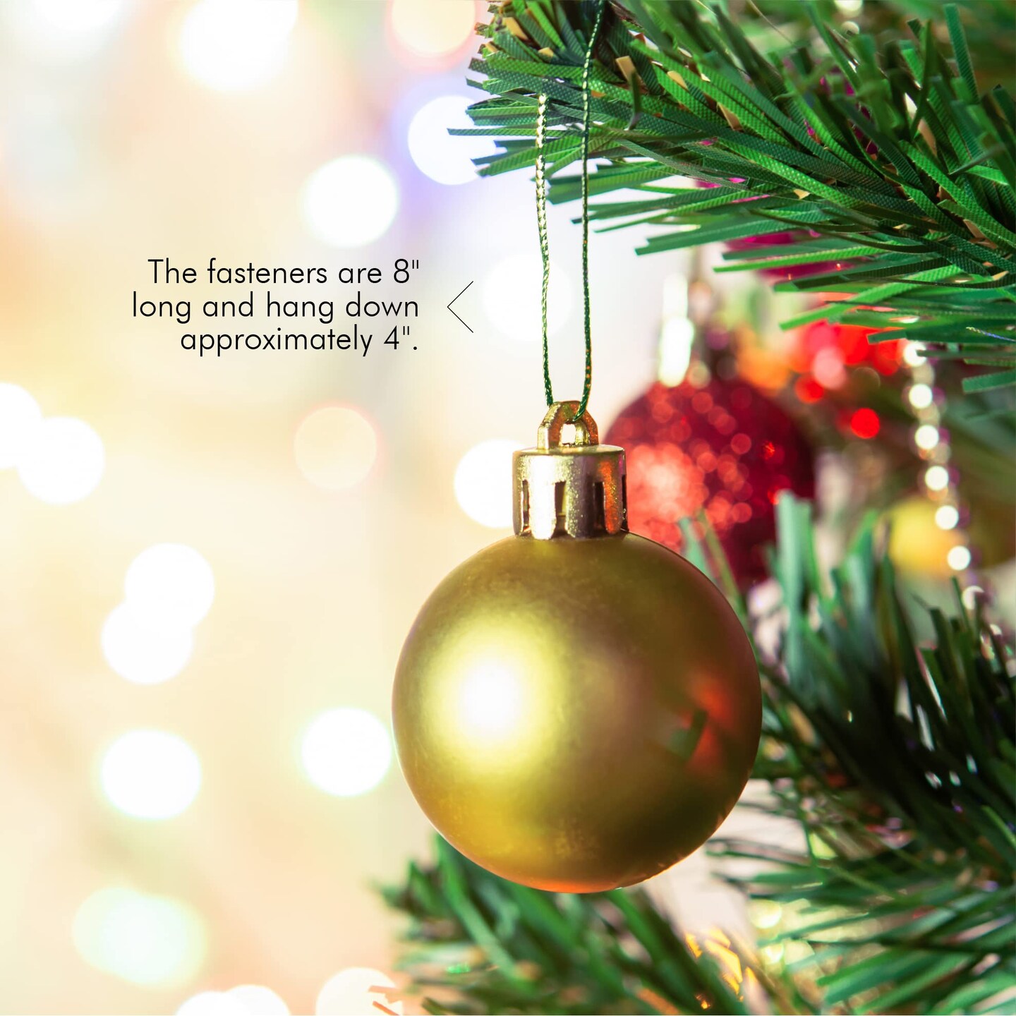 R’ND Toys Christmas Ornament Hooks – Christmas Tree Easy Snap Fastening Metallic Decorating String Hangers Ornament Hooks for Hanging Christmas Tree Decorations - Pack of 200 (Green)