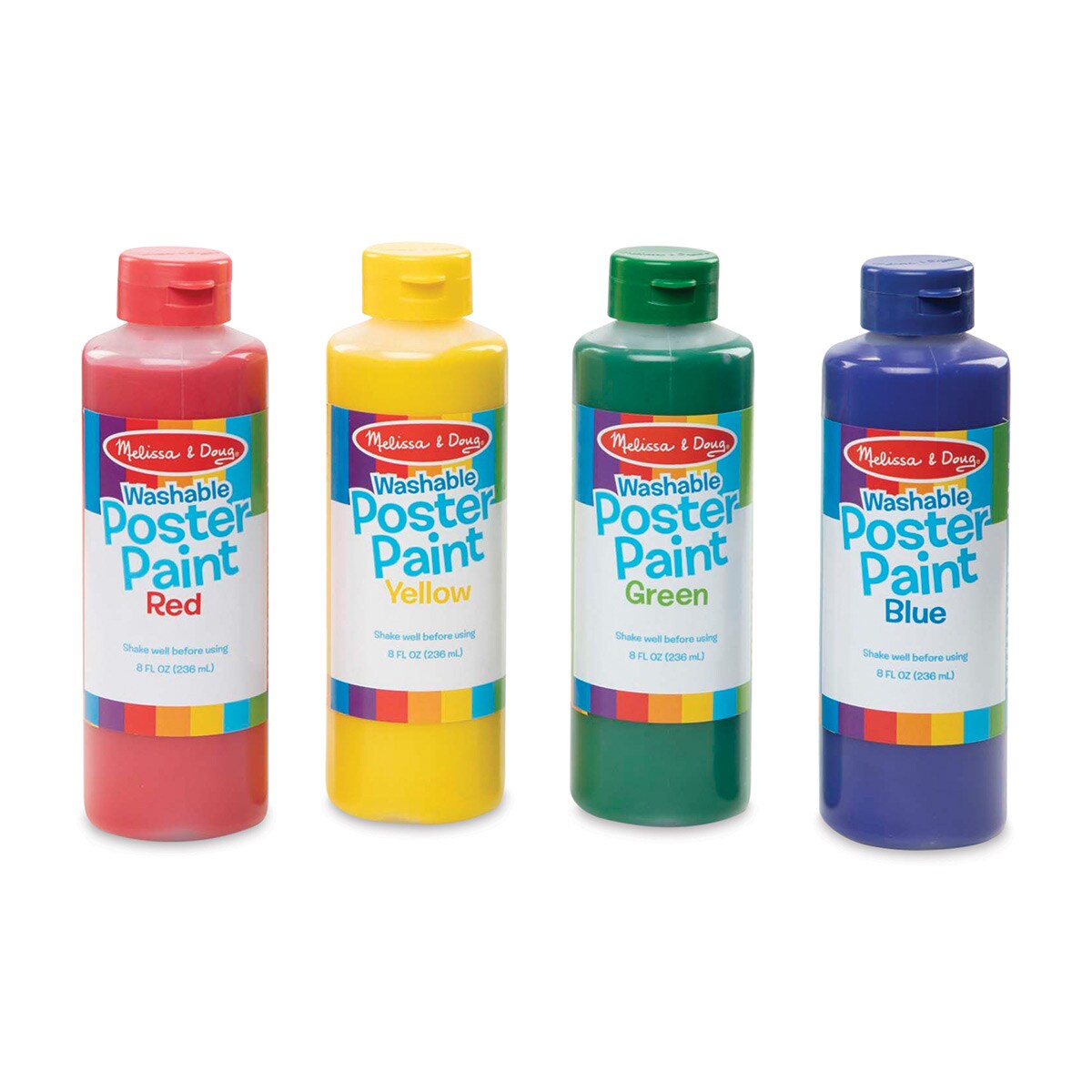 Melissa &#x26; Doug Poster Paint - Set of 4, Assorted Colors, 8 oz, Bottles