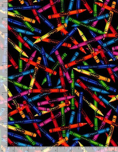Crayons ABC Collection Cotton Fabric by Timeless Treasures