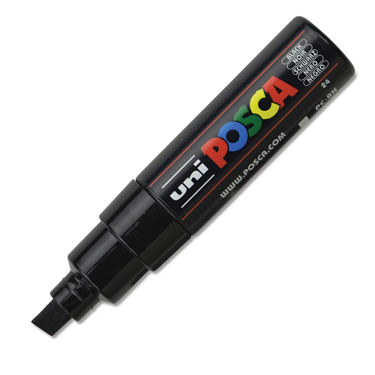 Uni Posca Paint Marker - Black, Broad Chisel, 8 mm