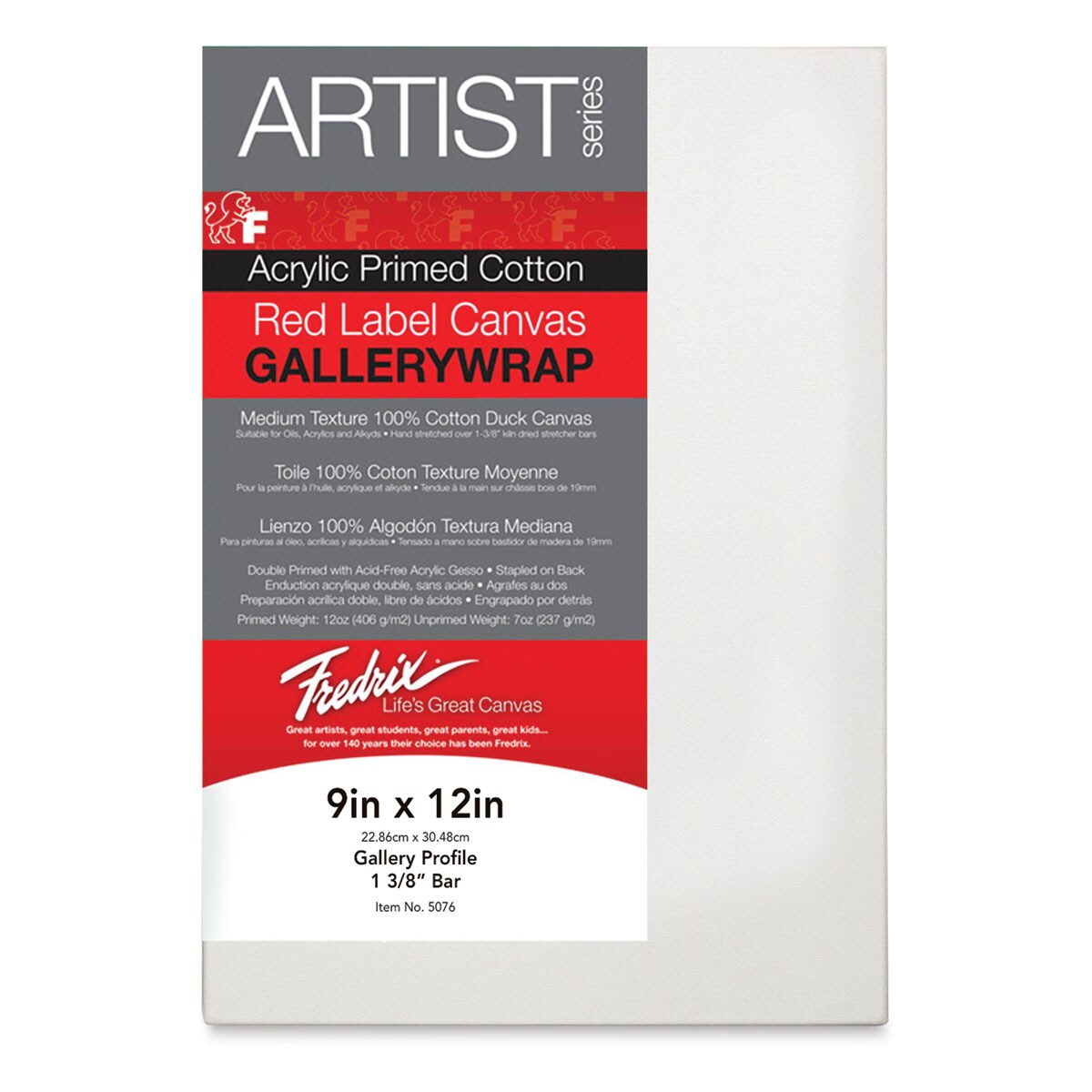 Fredrix Profile Cotton Canvas - 9&#x22; x 12&#x22;, Gallerywrap