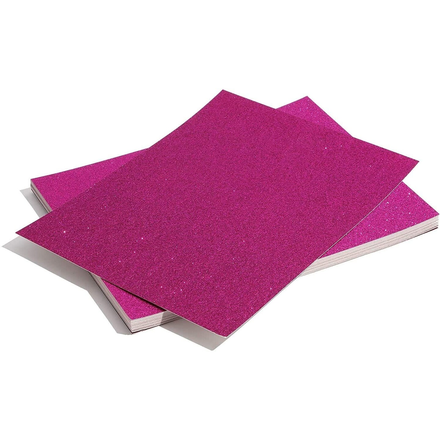 Bright Creations Glitter Cardstock Paper 24 Pack - DIY Glitter Craft Paper Dark Pink - 11 x 8.5 inches