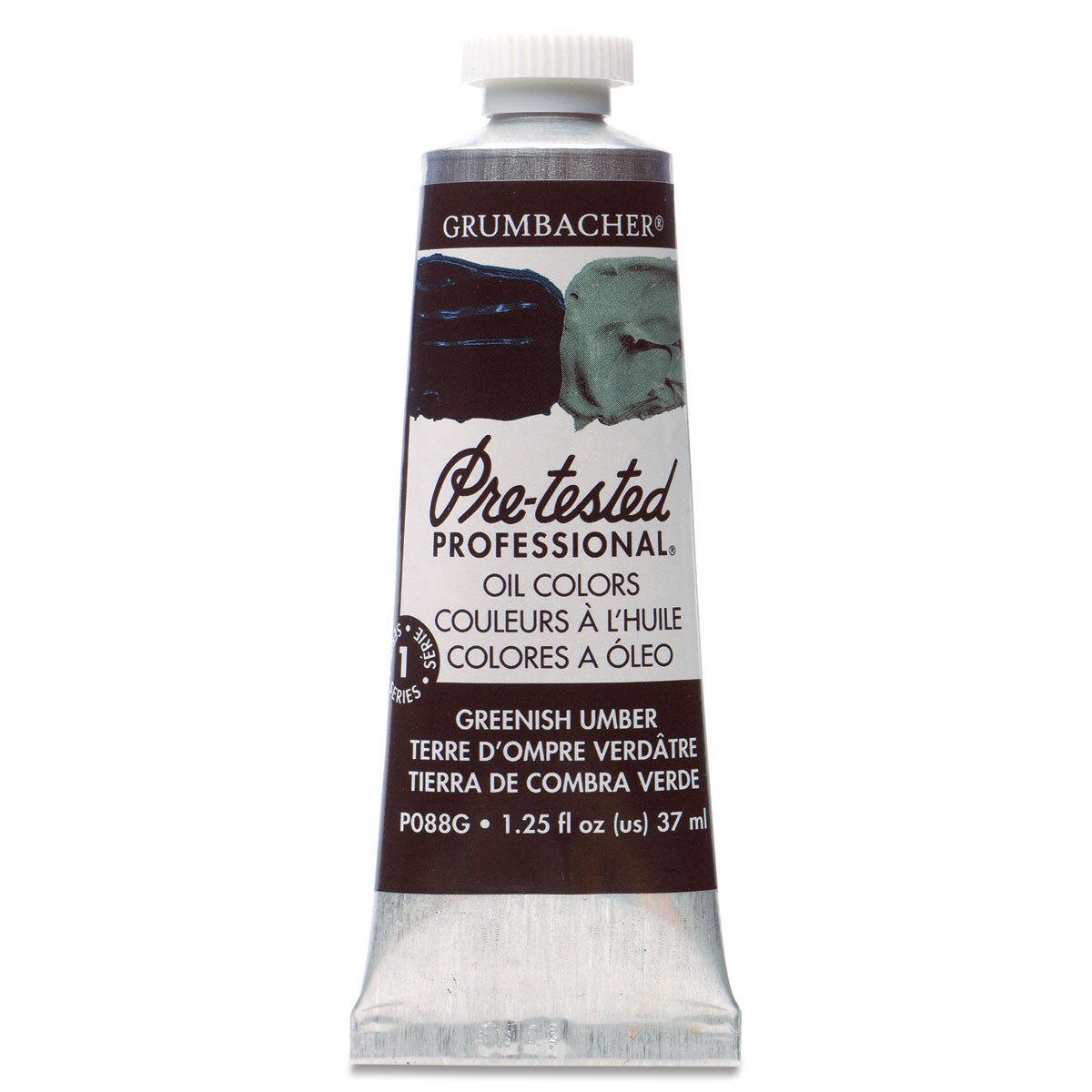 Grumbacher Pre-Tested Artists&#x27; Oil Color - Greenish Umber, 1.25 oz tube