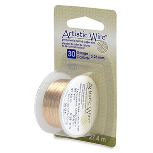 Artistic Wire, 30 Gauge / .26 mm Tarnish Resistant Brass Craft Wire, 30 yd / 27.4 m