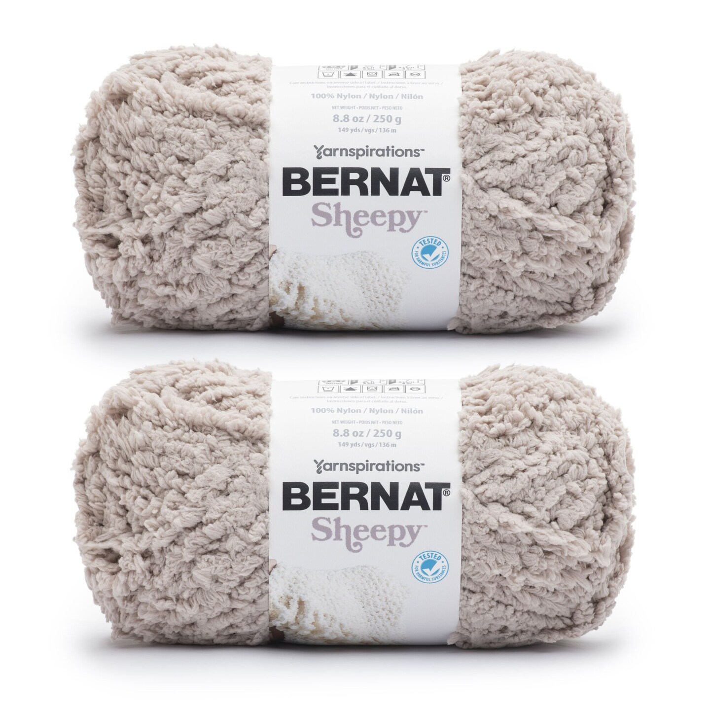 Bernat Sheepy Bunny Brown Yarn - 2 Pack of 250g/8.8oz - Nylon - 6 Super ...