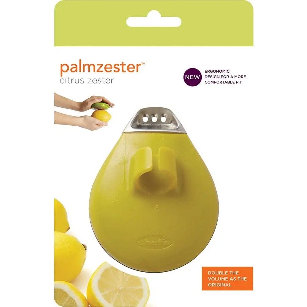 Chef&#x27;n PalmZester Citrus Zester for Lemons, Limes, Oranges, Avocado Green