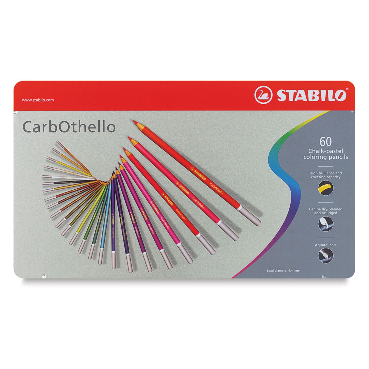 Stabilo CarbOthello Pastel Pencils - Set of 60, Assorted Colors