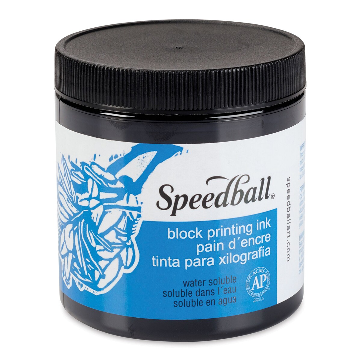 Speedball Water-Soluble Block Printing Ink - Black, 8 oz