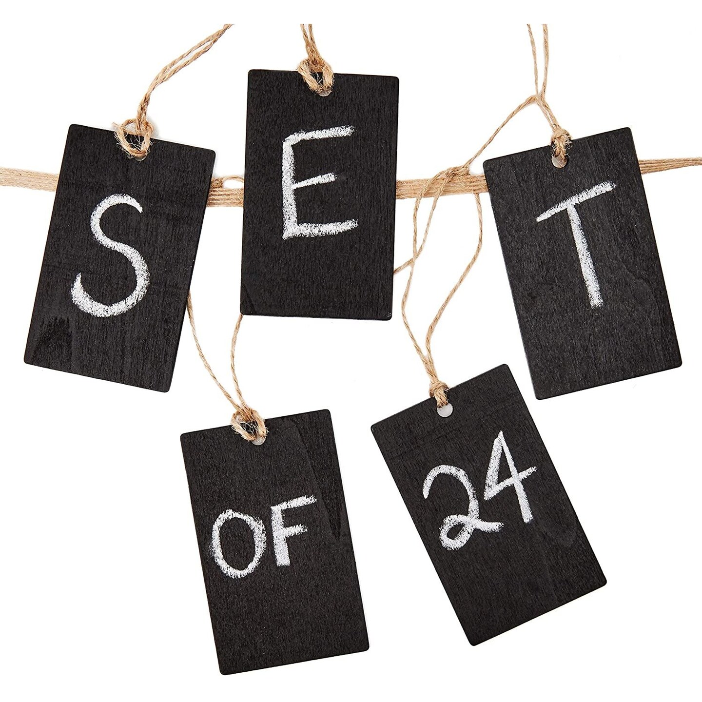 Hanging Wood Mini Rectangle Chalkboard Tag with String (1.9 x 3.1 in, 24 Pieces) Michaels