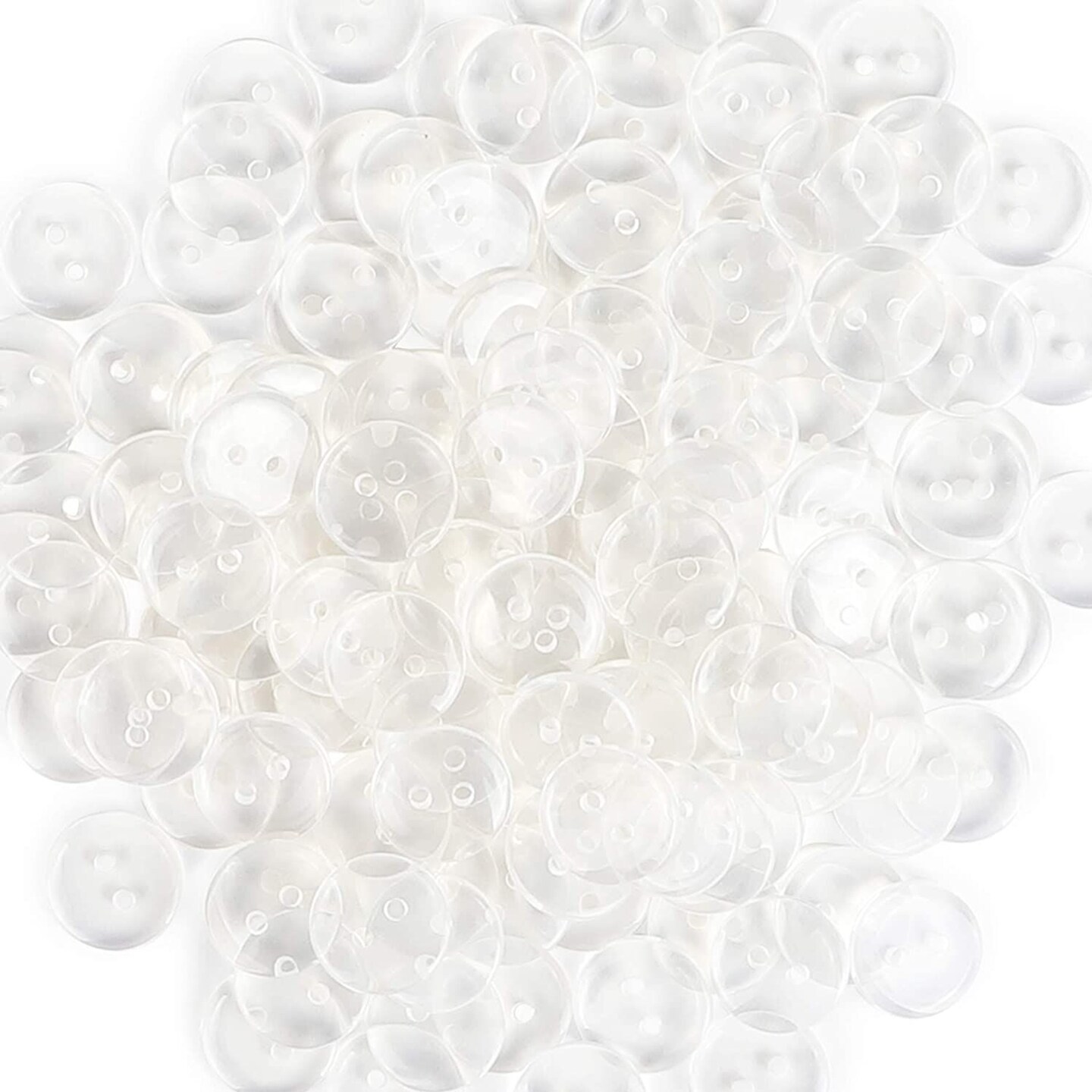 Clear Resin Buttons with 2 Holes for DIY Crafts, Sewing Supplies (10mm,  1000 Pieces)