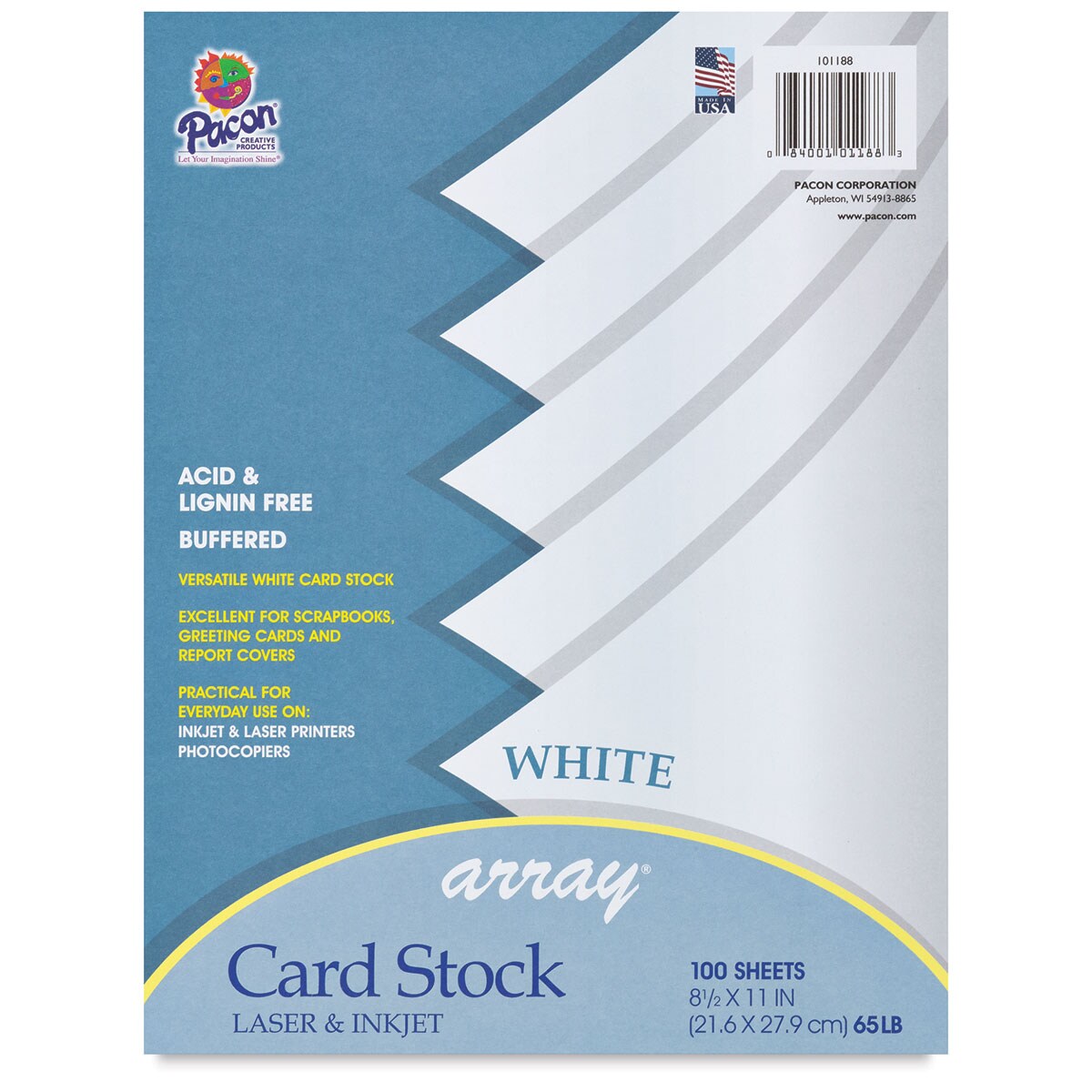 Pacon Card Stock - White, 8-1/2&#x22; x 11&#x22;, Pkg of 100