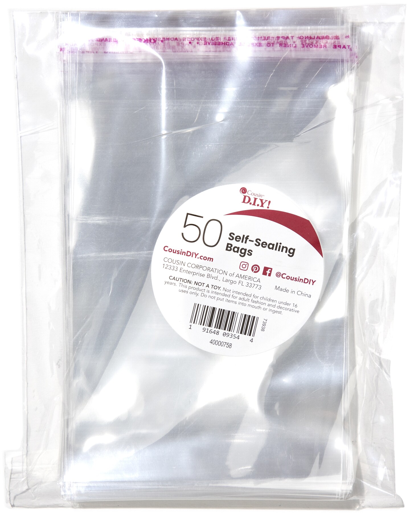 CousinDIY Self-Sealing Bags 50/Pkg-4.125&#x22;x6.125&#x22;