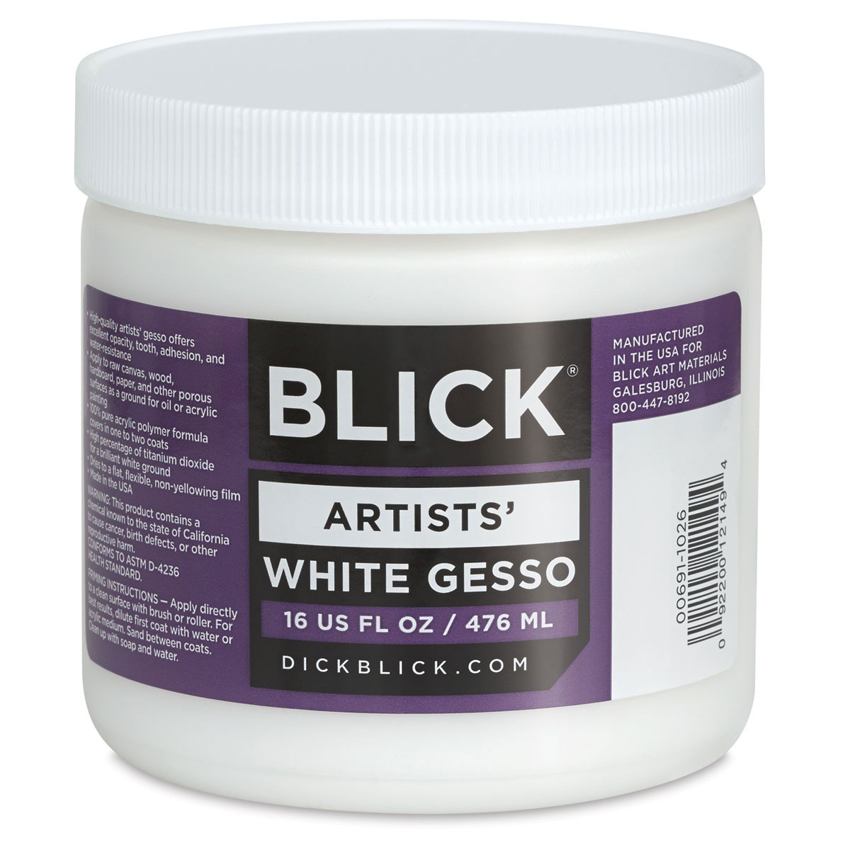 Blick Artists Acrylic Gesso - White, 16 oz jar | Michaels